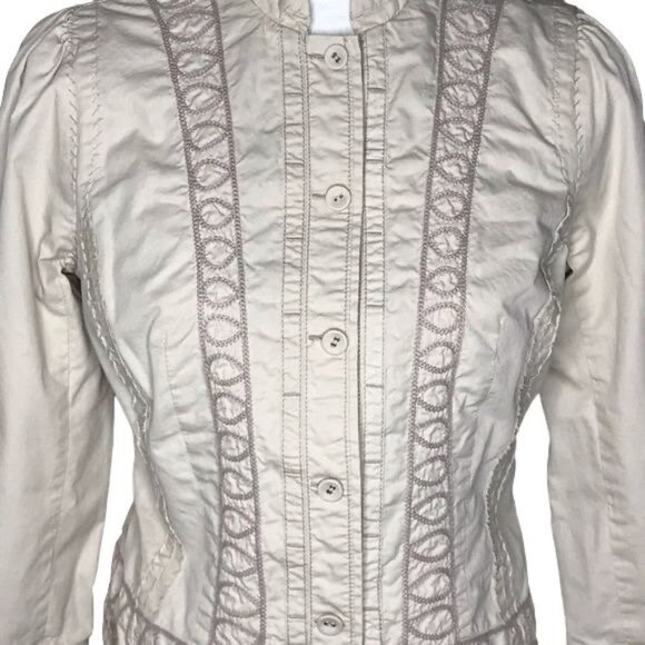 Vintage Anthropologie 4 embellished jacket khaki - Picture 2 of 11